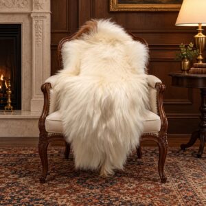 XL Icelandic Sheepskin Rug, Soft Long Wool #C748