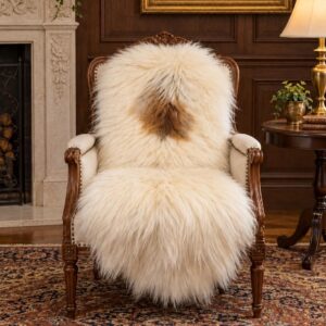 XL Icelandic Sheepskin Rug, Soft Long Wool #C749
